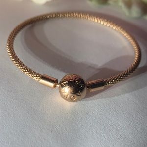 Authentic Rose Gold Mesh Pandora Bracelet